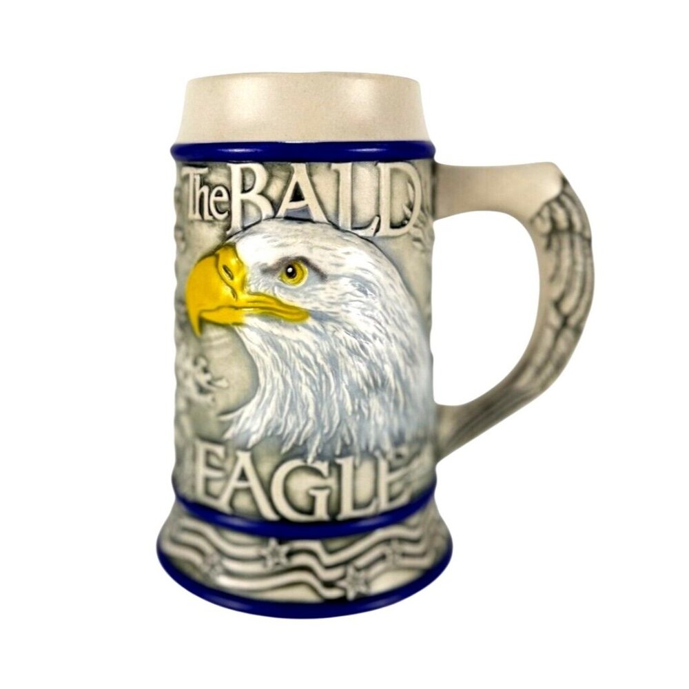 Bald Eagle Stein Mug Tom O'Brien American Animal‎ Ceramic 2000 Ceramarte Avon